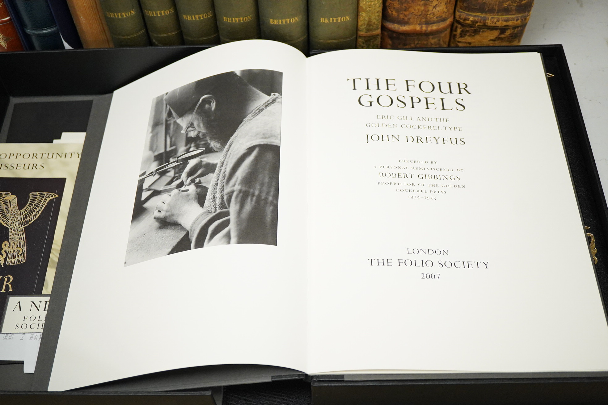 [Folio Society] The Four Gospels of the Lord Jesus Christ. According to the Authorized Version of King James I. With decorations by Eric Gill ... facsimile (of the Golden Cockerel Press) edition. num. text illus. and dec